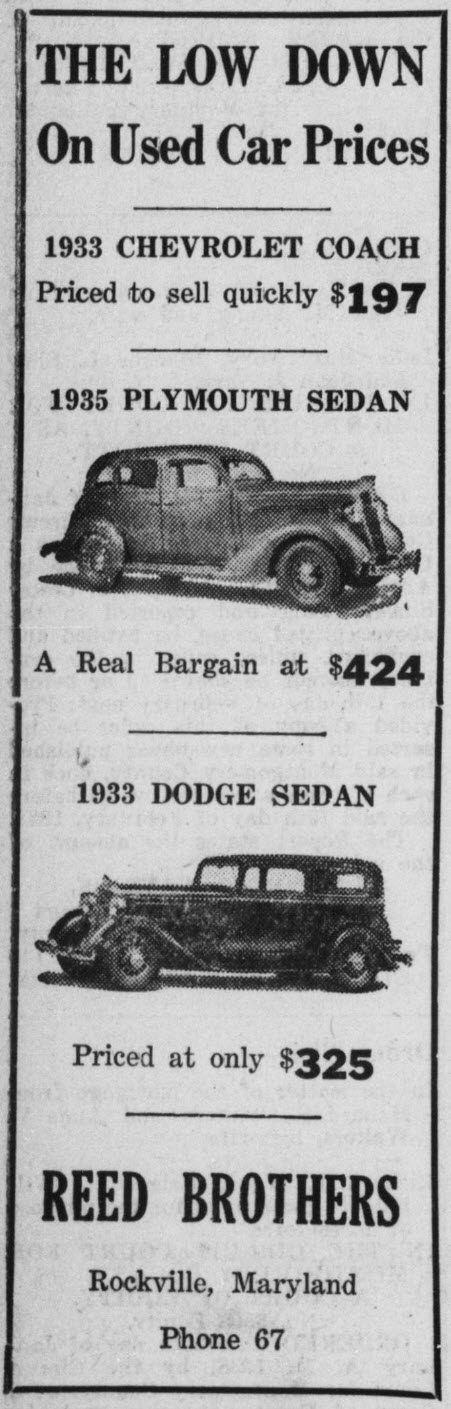 1938 Used Car Prices